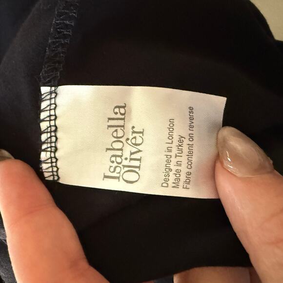 ISABELLA OLIVER | Black Maternity Full Wrap Dress 3/4 Sleeves Midi  Size 5 12/14 - Picture 6 of 7